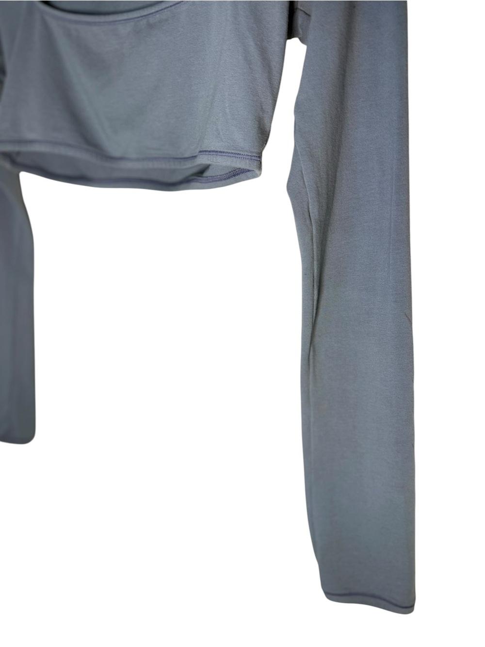SKIMS Long Sleeve Scoop Neck Crop Top Gray Size Large Soft Lounge - Picture 5 of 8